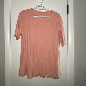 J. Jill Coral Short Sleeve V-Neck Top